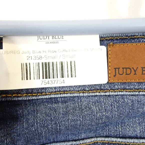 Judy Blue Bermuda Jean Shorts Small Dark Wash Denim Cuffed High Waist NEW - Picture 7 of 7